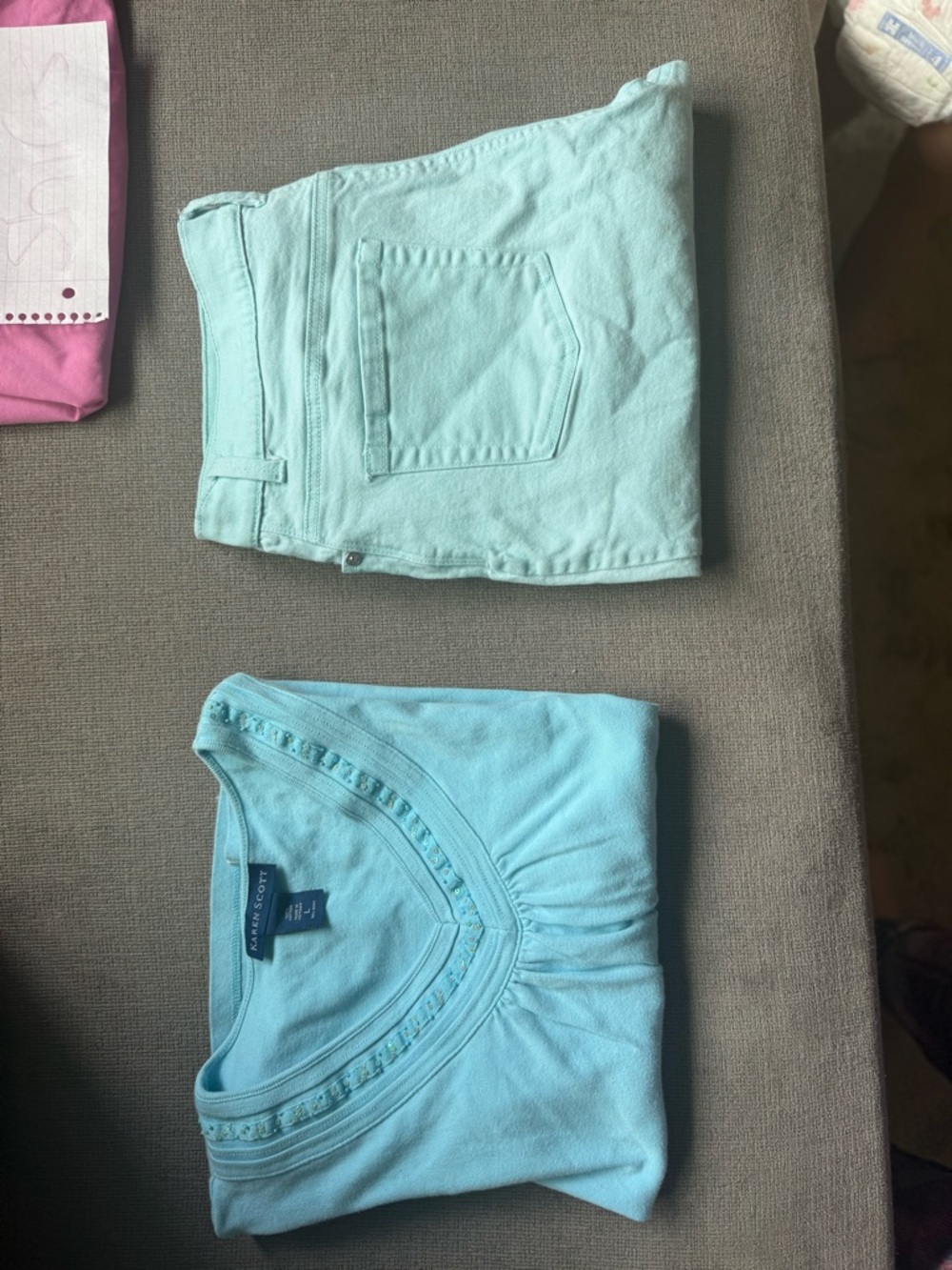 Light Aqua outfit large shirt 16size Jeans